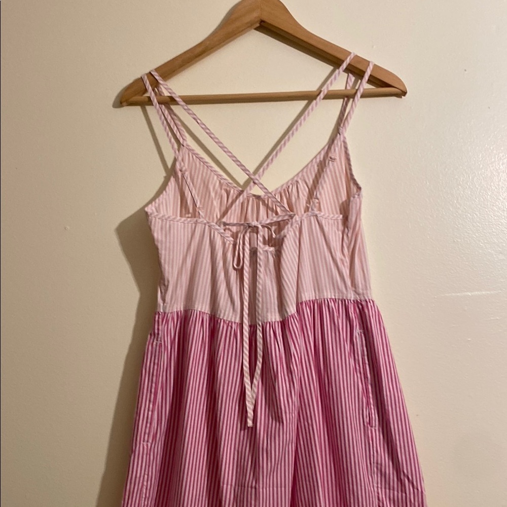 FREE ASSEMBLY Pink Tiered Midi Sundress with Spaghetti Straps. Size Xs - Picture 6 of 13